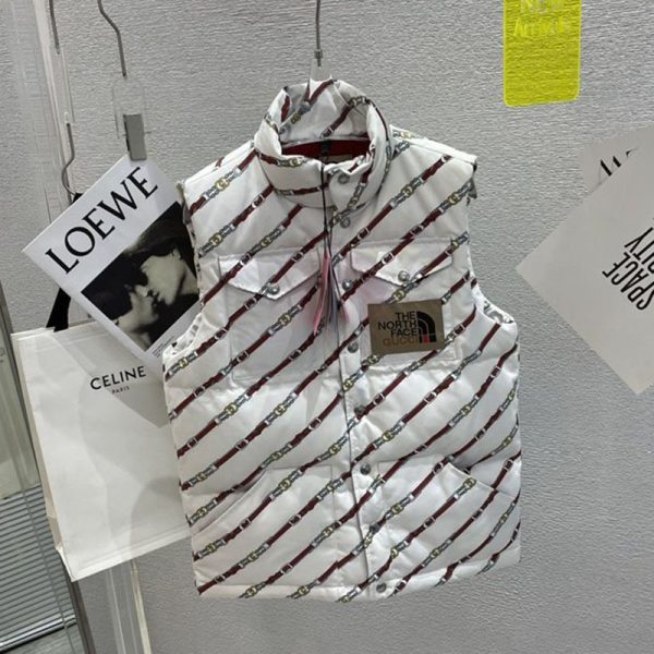 日本未入荷 グッチ×ノースフェイス モノグラム ダウン ベスト偽物 Nob43141 - 画像 (9)