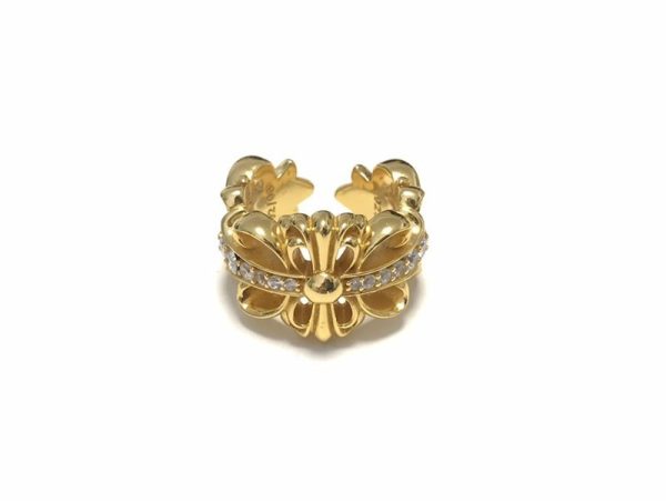クロムハーツ フローラル 22kGold ダイアモンド ゴールド リング 偽物 Kul99750 - 画像 (2)