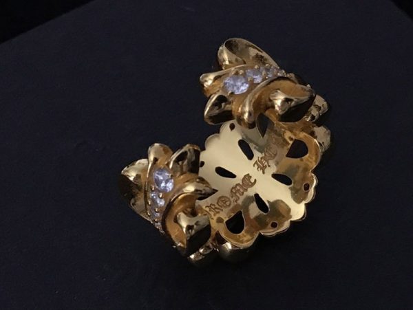 クロムハーツ フローラル 22kGold ダイアモンド ゴールド リング 偽物 Kul99750 - 画像 (4)