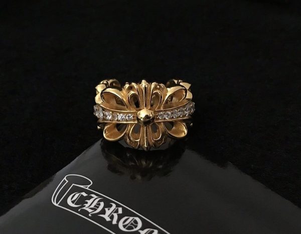 クロムハーツ フローラル 22kGold ダイアモンド ゴールド リング 偽物 Kul99750 - 画像 (5)