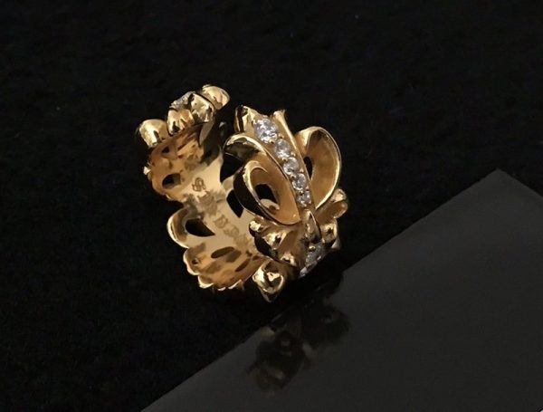 クロムハーツ フローラル 22kGold ダイアモンド ゴールド リング 偽物 Kul99750 - 画像 (6)