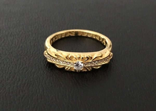 定番クロムハーツ フローラル 22kGold ダイアモンド ゴールド リング 偽物 コピー Kue61439 - 画像 (3)