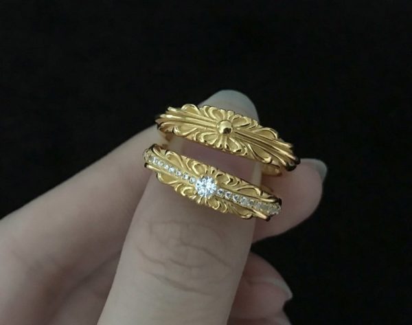 定番クロムハーツ フローラル 22kGold ダイアモンド ゴールド リング 偽物 コピー Kue61439 - 画像 (6)