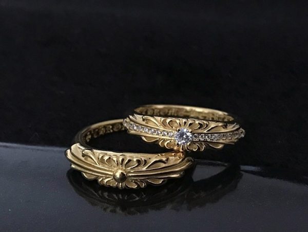 定番クロムハーツ フローラル 22kGold ダイアモンド ゴールド リング 偽物 コピー Kue61439 - 画像 (5)
