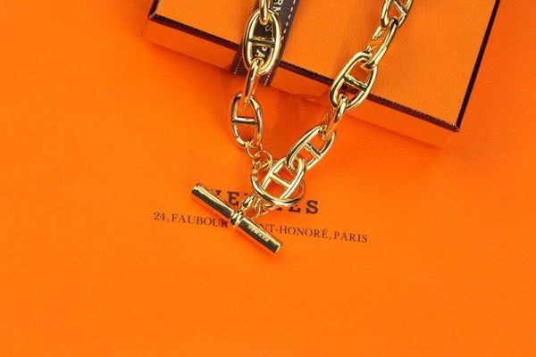入手困難エルメス シェーヌダンクル ゴールド ネックレス スーパーコピー erb78386 - 画像 (3)