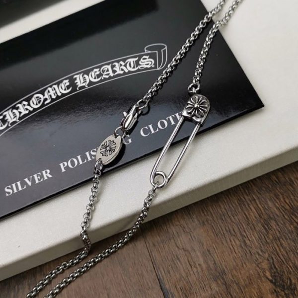 《大人気》クロムハーツ 安全ピン ネックレス コピー CH プラス Safety Pin 41cm Kur96573 - 画像 (5)