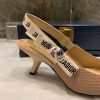 《大人気》ジャディオール スリングバックパンプス 偽物★ヒール6.5cm ブラウン テクニカルファブリック dep24544 - 画像 (4)