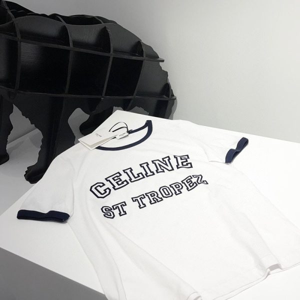 新作 大人気 セリーヌ サントロペコットンフロックTシャツ 偽物 2X774501F - 画像 (3)