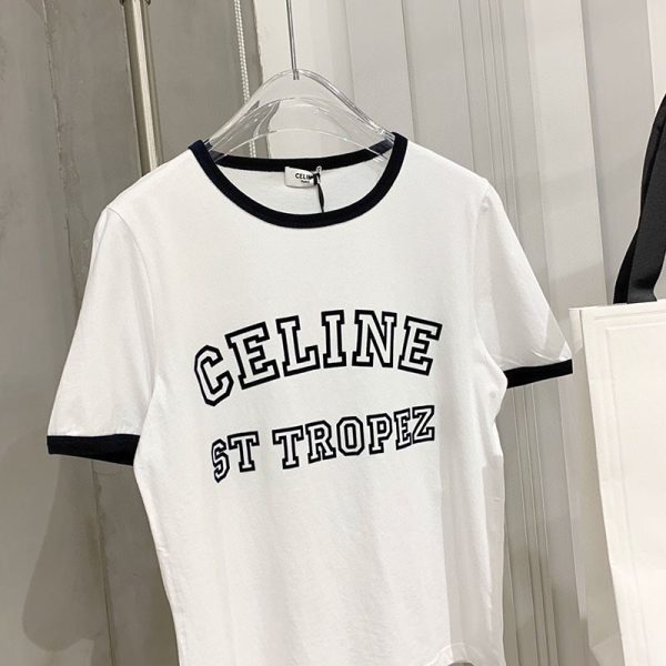 新作 大人気 セリーヌ サントロペコットンフロックTシャツ 偽物 2X774501F - 画像 (2)