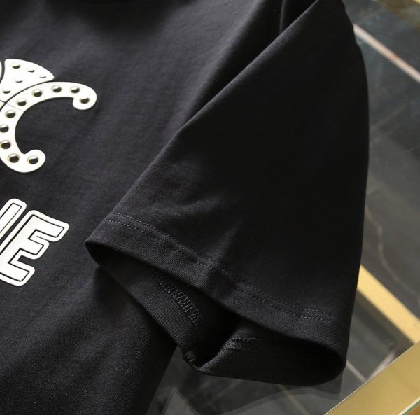 新作☆【セリーヌ】TRIOMPHE クロップドTシャツ/コットン 偽物 2X871501F - 画像 (7)