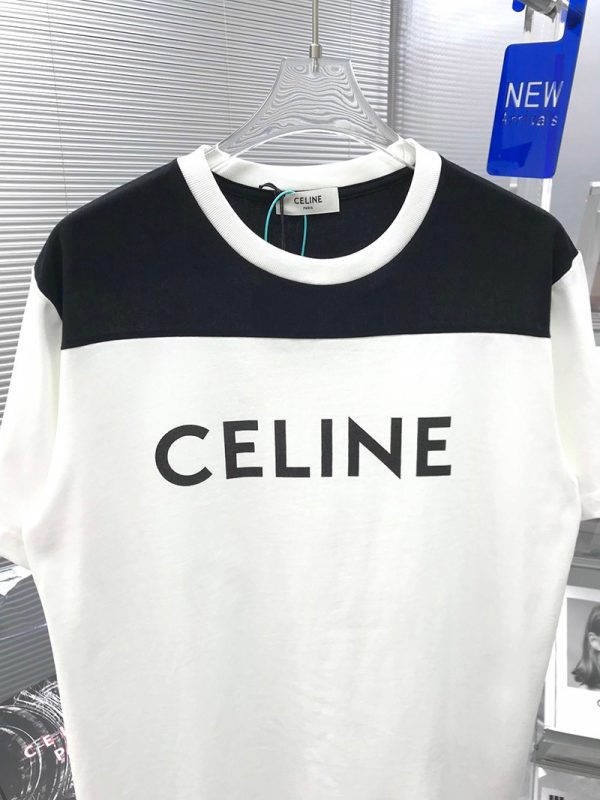 21SS大人気新作！セリーヌ ルーズ Tシャツ 偽物 ツートーン コットンジャージー 2X839501F - 画像 (3)