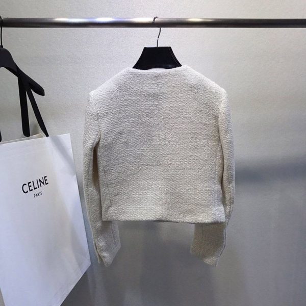 日本未入荷 21SS 新作 セリーヌ ハンタージャケット偽物 ツイード ボタン Cec74247 - 画像 (8)