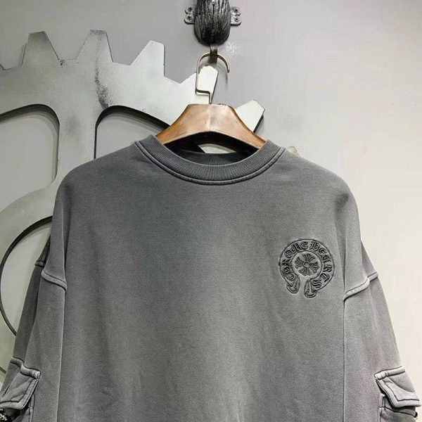 クロムハーツ ロングＴシャツ 偽物 ホースシュー&スター ブラック【追跡付】 Kus10523 - 画像 (4)