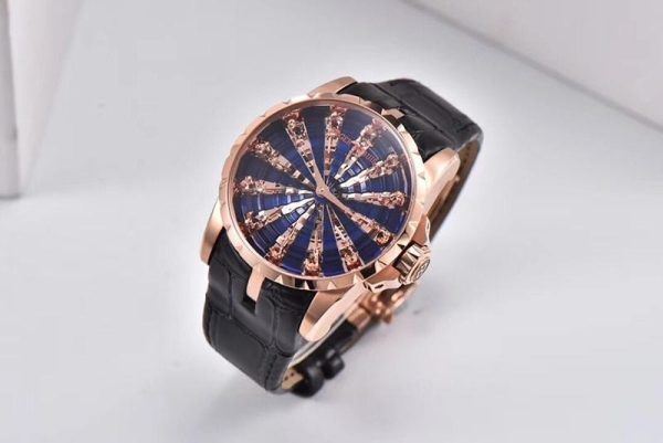 完売必至ロジェデュブイ ナイツ オブ ザ ラウンドテーブル 偽物 ダマスカス ブルー 45MM rob47487 - 画像 (2)