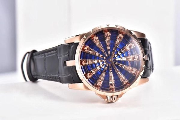 完売必至ロジェデュブイ ナイツ オブ ザ ラウンドテーブル 偽物 ダマスカス ブルー 45MM rob47487 - 画像 (5)