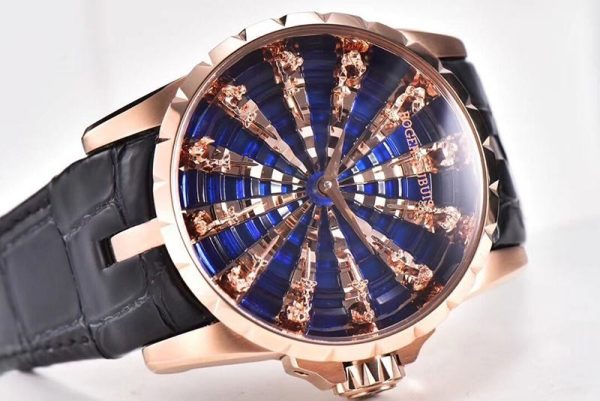 完売必至ロジェデュブイ ナイツ オブ ザ ラウンドテーブル 偽物 ダマスカス ブルー 45MM rob47487 - 画像 (6)
