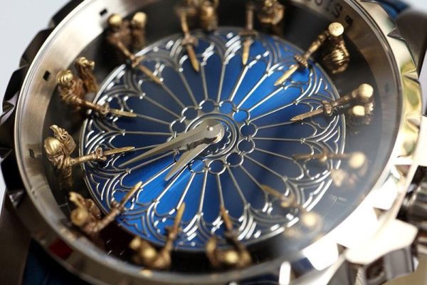 目を惹くカラーロジェデュブイ ナイツ オブ ザ ラウンドテーブル 偽物 ダマスカスチタン ブルー 45MM rol96636 - 画像 (5)
