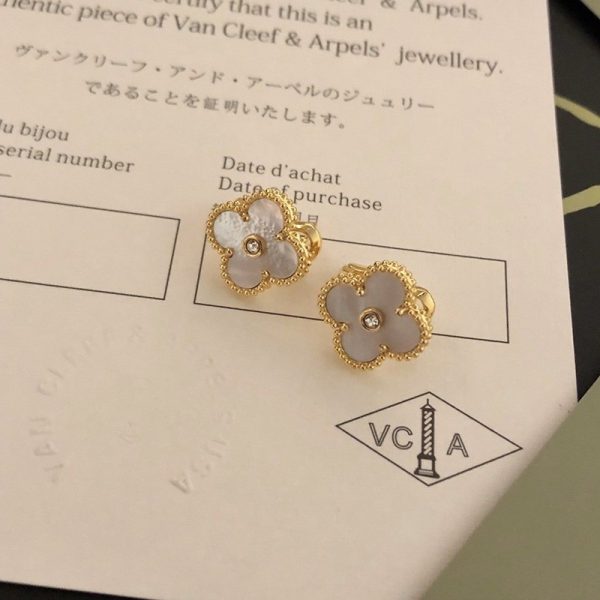 可愛い ヴァンクリーフ&アーペル イエローゴールドピアス コピー イヤリング vao38051 - 画像 (4)