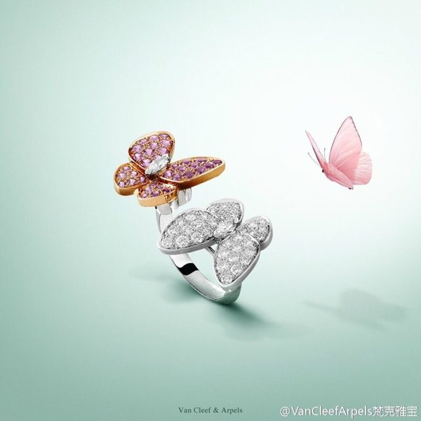 欲しい♡超限定♪ヴァンクリーフ&アーペル ドゥ パピヨン アントレ レ ドア リング vax90030 - 画像 (3)