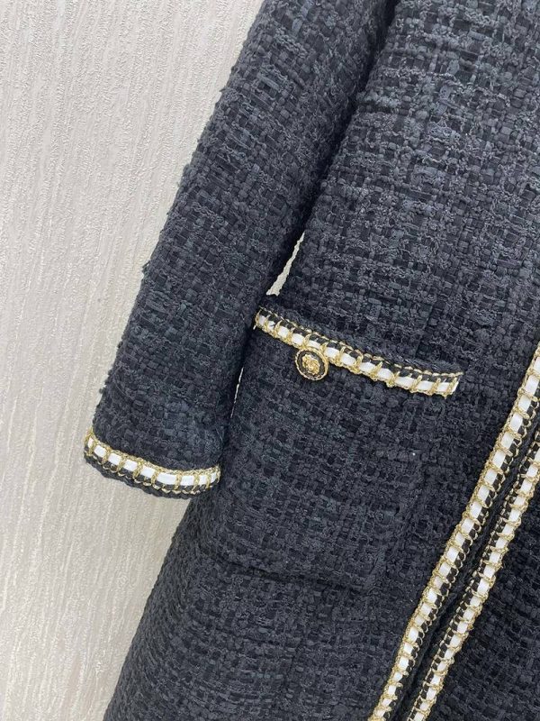 大人気！☆シャネル☆ 上品♪ RECAP ツイードダブルコート/ブラック shs43689 - 画像 (3)
