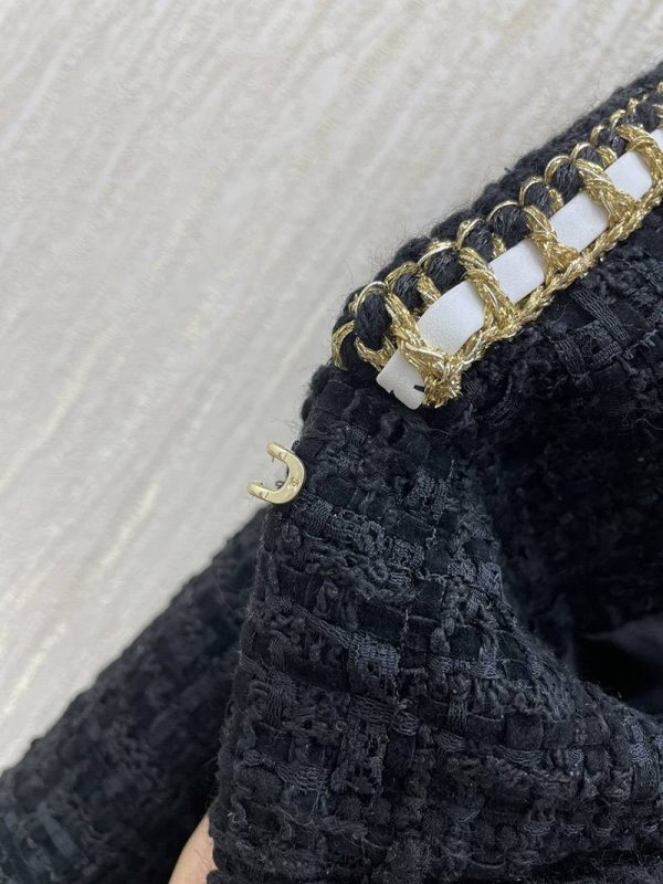 大人気！☆シャネル☆ 上品♪ RECAP ツイードダブルコート/ブラック shs43689 - 画像 (5)