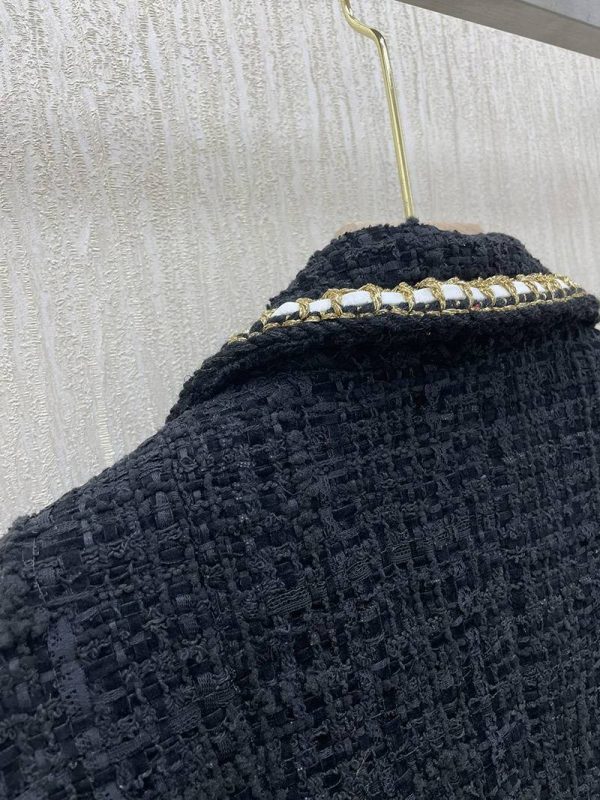 大人気！☆シャネル☆ 上品♪ RECAP ツイードダブルコート/ブラック shs43689 - 画像 (8)