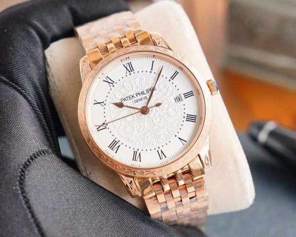 希少色パテックフィリップ カラトラバ 偽物 レリーフ腕時計 3色 約40.0mm paq04122 - 画像 (3)
