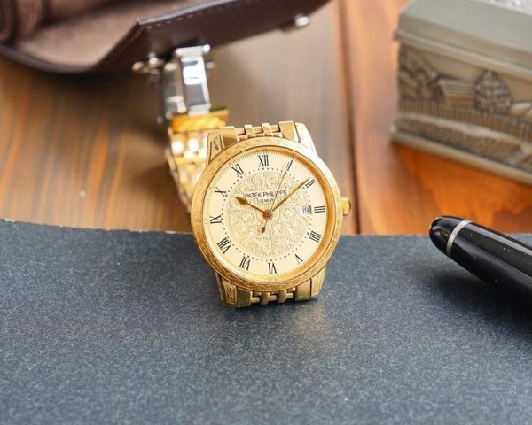 希少色パテックフィリップ カラトラバ 偽物 レリーフ腕時計 3色 約40.0mm paq04122 - 画像 (6)