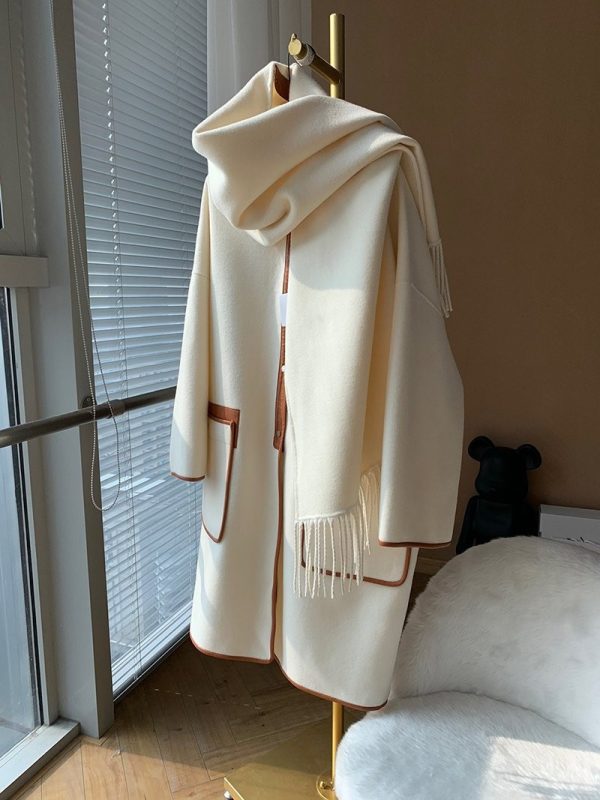 21AW新作 エルメス 2021FW 雑誌掲載 コート カシミヤ ノーカラー コピーブラウン era05924 - 画像 (2)
