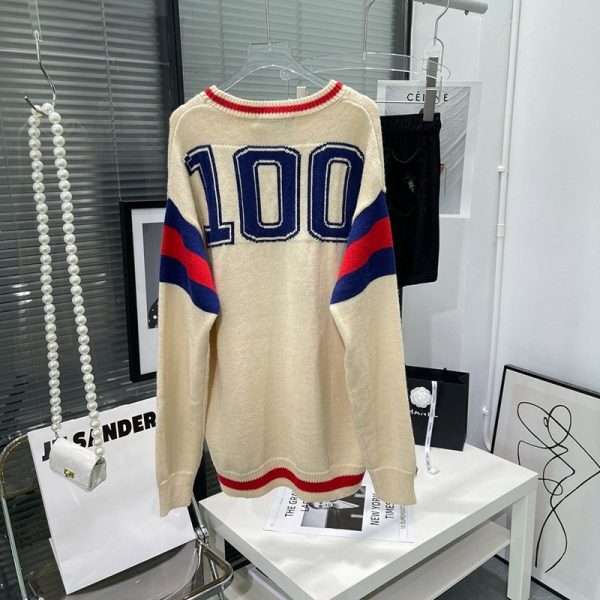 目を惹くカラー グッチ 100周年 セーター ウール コピー トップス ロゴ プレタ gur83620 - 画像 (8)