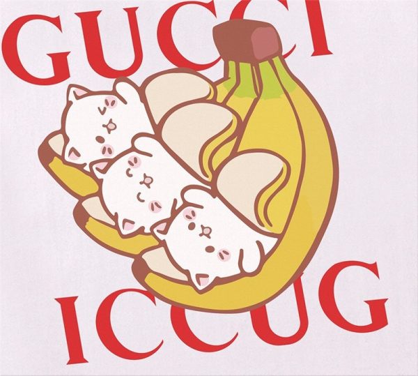 大人気!!新色 ☆グッチ☆ ばなにゃプリント オーバーサイズTシャツ偽物 gub49687 - 画像 (7)