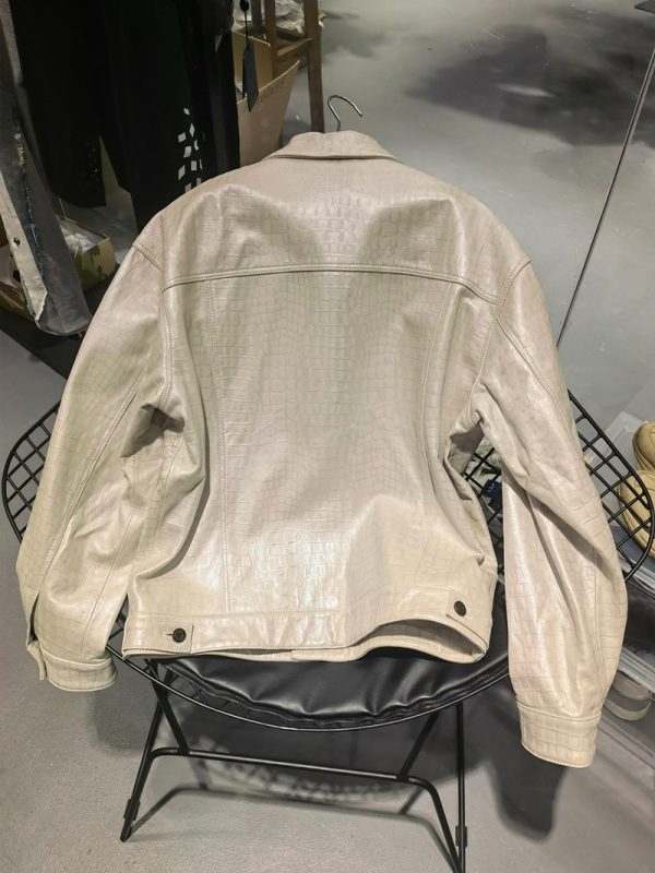 サンローラン 偽物 デニムスタイル ボタンジャケット スムースレザー 529949YC2OC100 - 画像 (9)