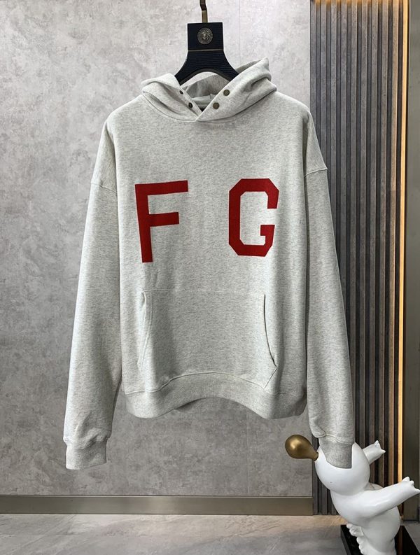 21AW新作フィアオブゴッド FG 偽物 ロゴ付パーカー グレー fib89196 - 画像 (2)