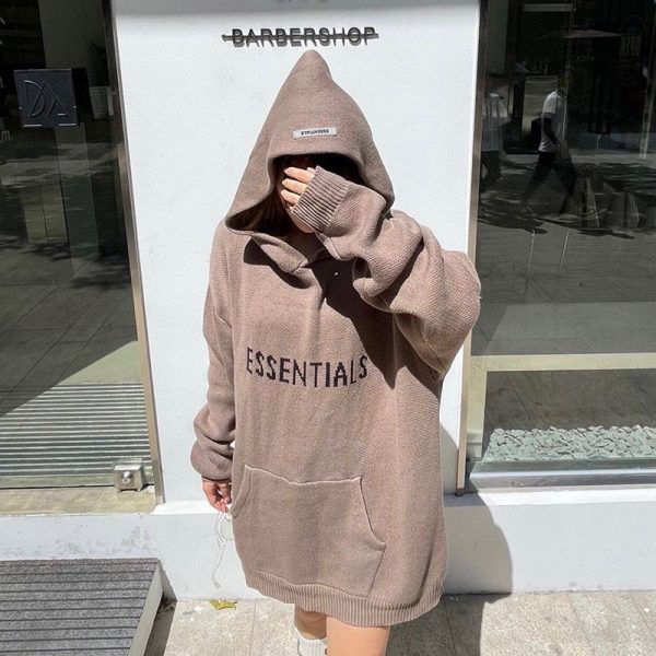 【日本未発売】フィアオブゴッド 偽物 エッセンシャルズ ニットフーデッドジャンパー fit99438 - 画像 (2)