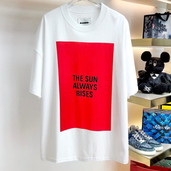 一目惚れ♪ジルサンダー Tシャツ 偽物 ロゴ プリント コットン 送関込み 2色 Jib98301 - 画像 (3)