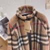 《大人気》バーバリー☆Brown チェック柄 カシミア Wool フリースジャケット 偽物 Bak84791 - 画像 (2)