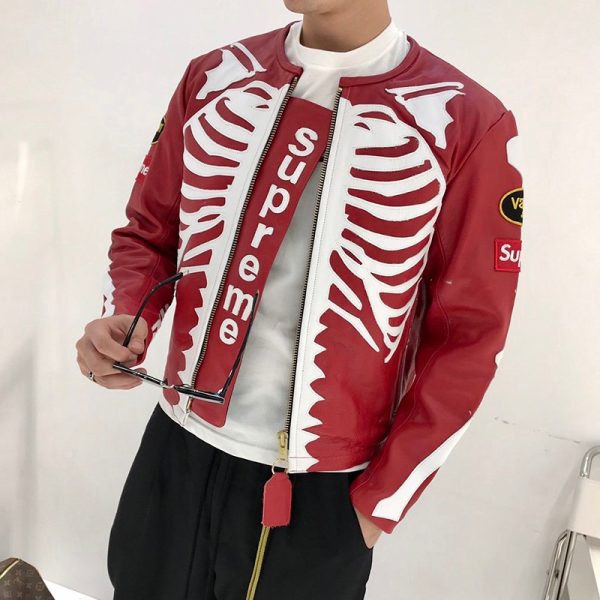21AW新作シュプリーム 偽物 革のジャケット  Vanson Leather Bones Jacket She85383
