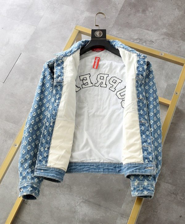 累積売上総額第１位！シュプリーム パーフォレイテッドデニムトラッカージャケット 3色 Sht66972 - 画像 (3)