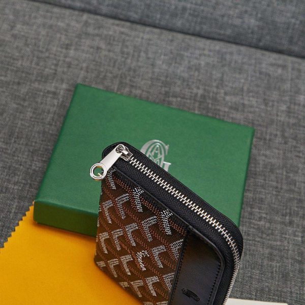 日本未入荷 ゴヤール ラウンドジップ コインケース MINI 財布 偽物 ブラック タン Got84026 - 画像 (5)