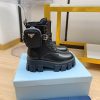 超話題!プラダ モノリス 偽物 ブラッシュドレザーxナイロン コンバットブーツ pur30762 - 画像 (5)