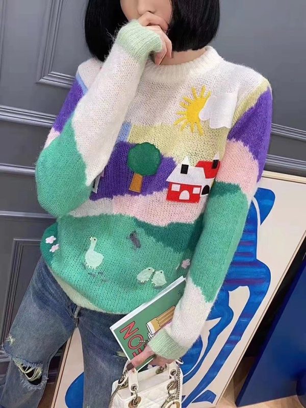 希少色☆ミュウミュウ コピー☆ オーバーサイズロゴモヘアセーター♪ myk82366 - 画像 (2)