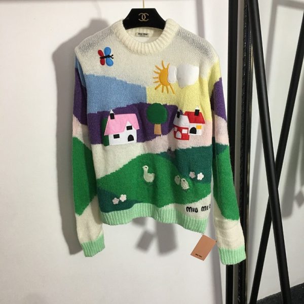 希少色☆ミュウミュウ コピー☆ オーバーサイズロゴモヘアセーター♪ myk82366 - 画像 (5)