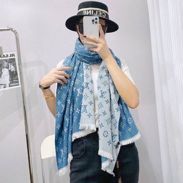 定番 ギフトに最適♪ルイヴィトン カシミヤ・シルクマフラー vub79481 - 画像 (7)