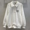 日本未入荷 ★ミュウミュウ トレーナー 偽物★ 刺繍入りコットンスウェット myo80276