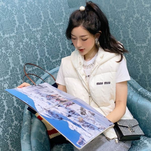 21-22AW☆ミュウミュウ ダウンベスト 偽物☆カシミヤダウンベスト myo05831 - 画像 (7)
