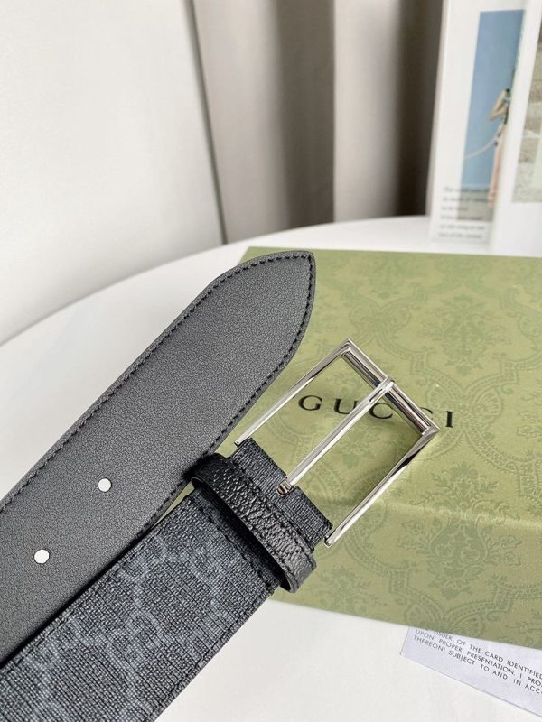 21-22AWグッチ リバーシブル ベルト コピー スクエア バックル 40mm gux43184 - 画像 (2)