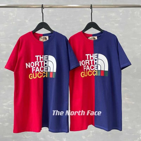 人気急上昇グッチ×ノースフェイス パッチワーク クルーネック Tシャツ 偽物 guh27350 - 画像 (3)