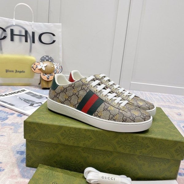 超話題!グッチ 〔エース〕ビー（ハチ）付き GGスプリーム ウィメンズ スニーカー 偽物 guy37489 - 画像 (2)