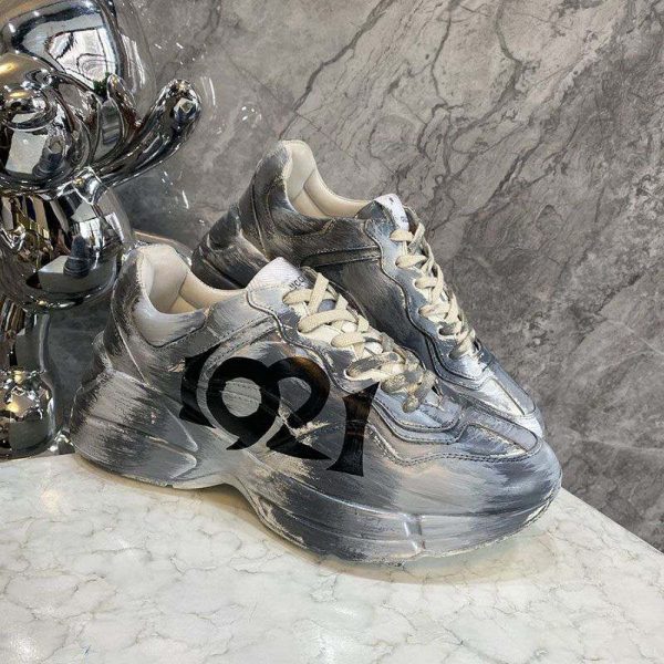 超希少！グッチ ライトン チルドレンズ ロゴ レザー スニーカー コピー gum54597 - 画像 (2)