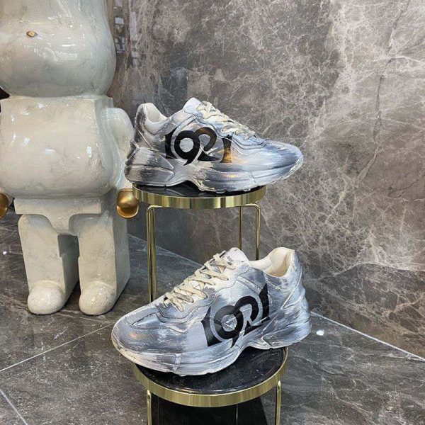 超希少！グッチ ライトン チルドレンズ ロゴ レザー スニーカー コピー gum54597 - 画像 (3)